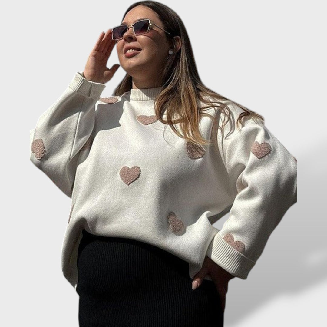 Emma Knitted Heart Sweatshirt
