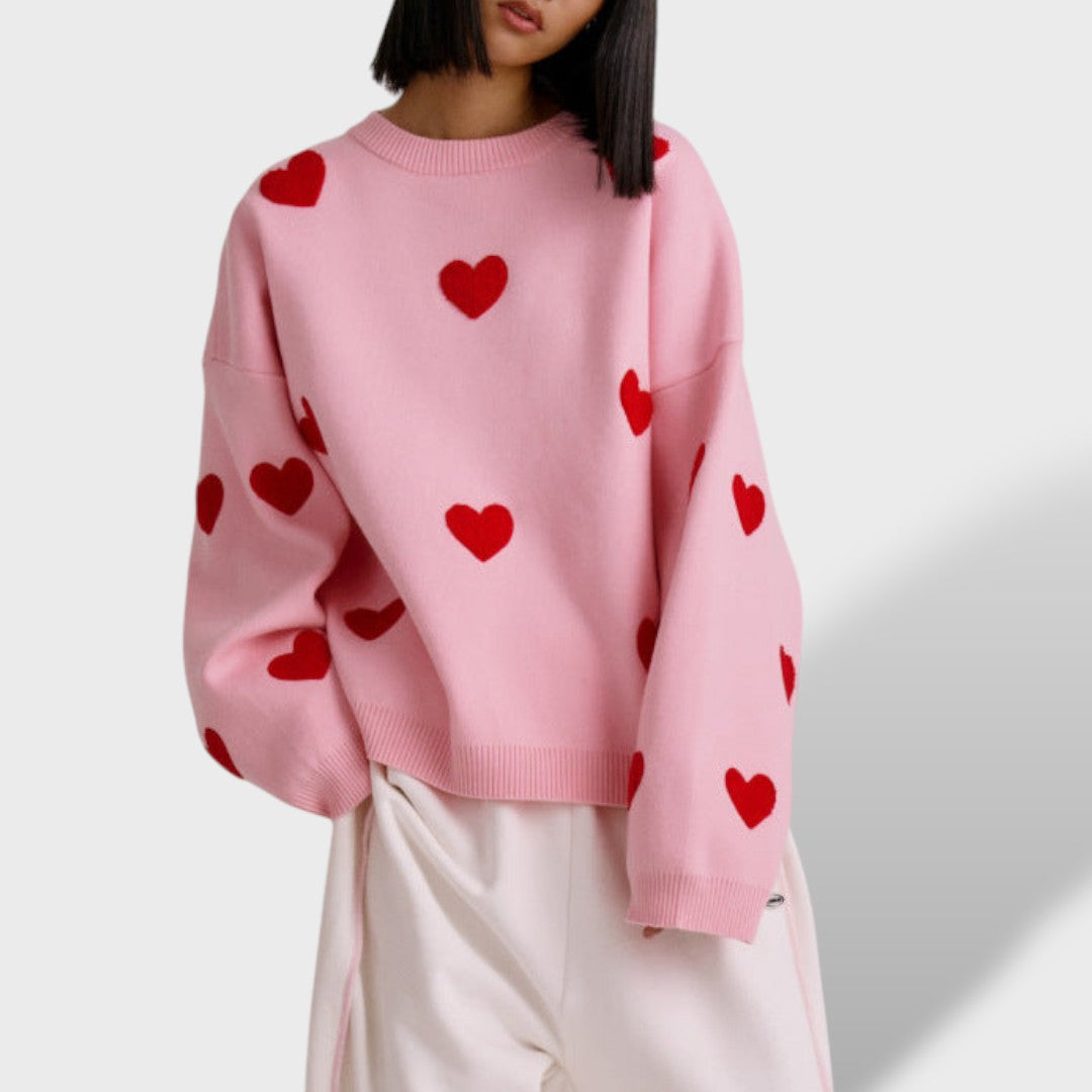 Emma Knitted Heart Sweatshirt