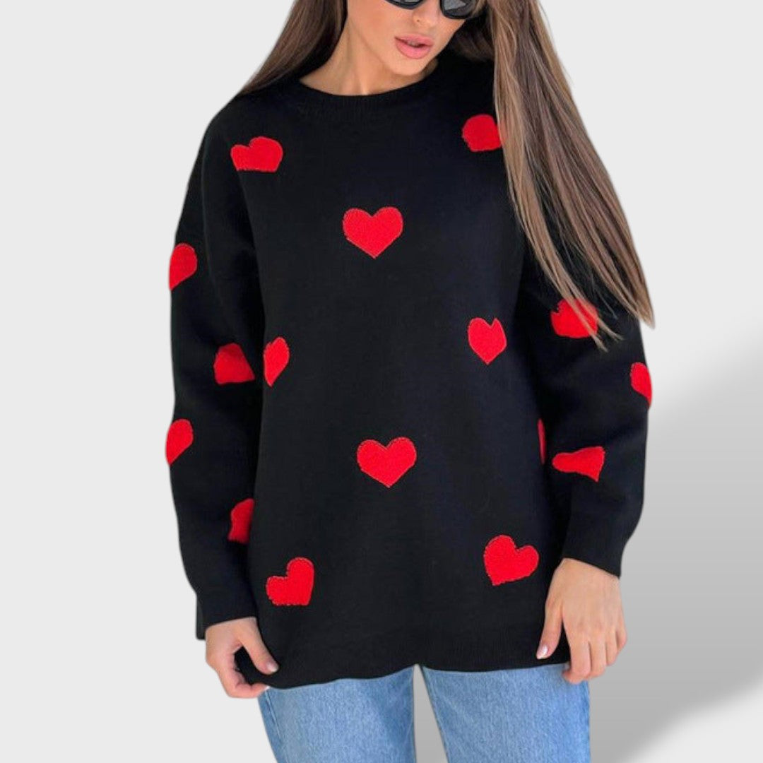 Emma Knitted Heart Sweatshirt