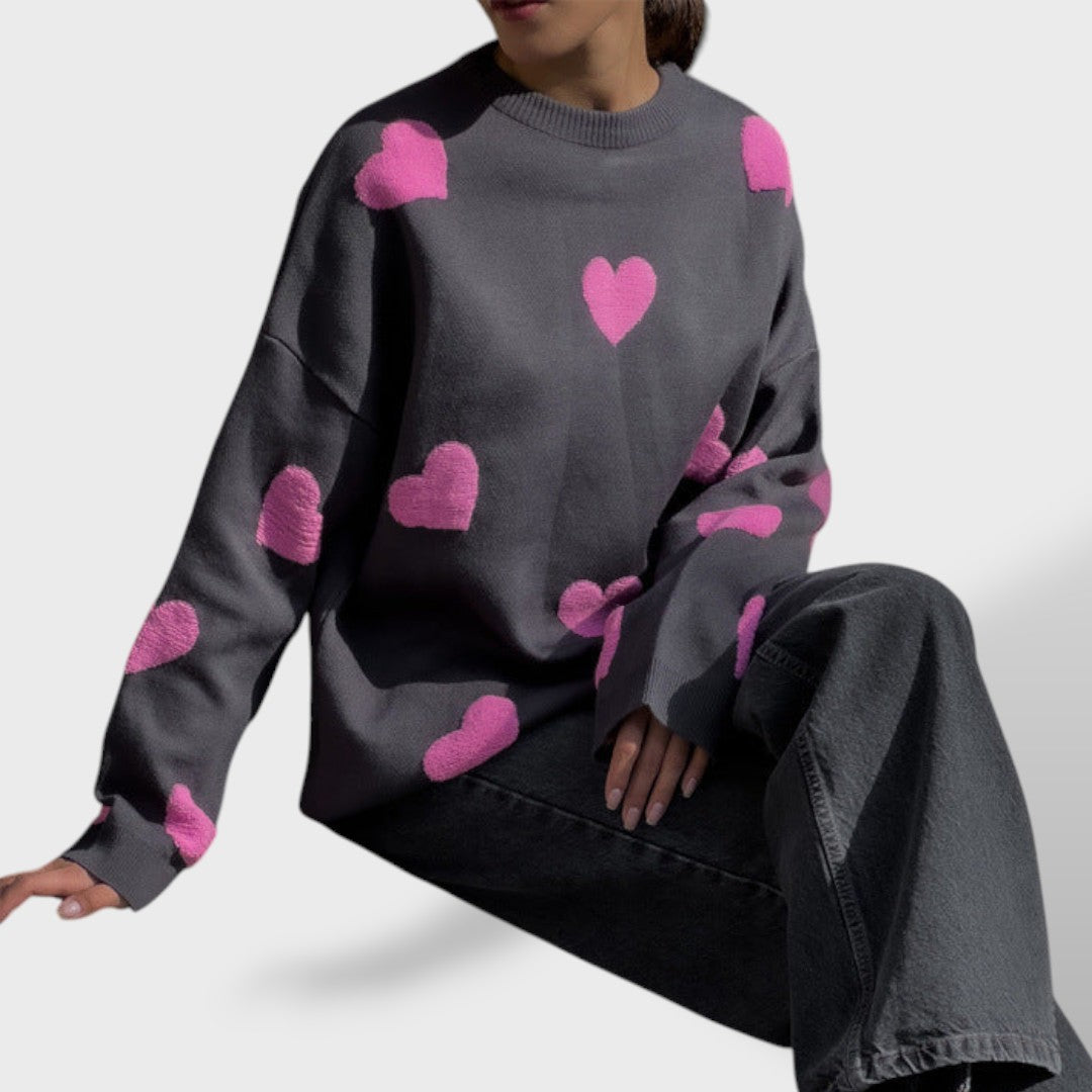 Emma Knitted Heart Sweatshirt