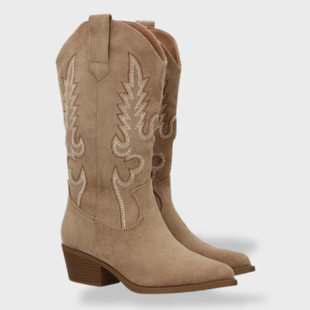 Sofía | Women's Cowboy Boots with Embroidery and Low Heel