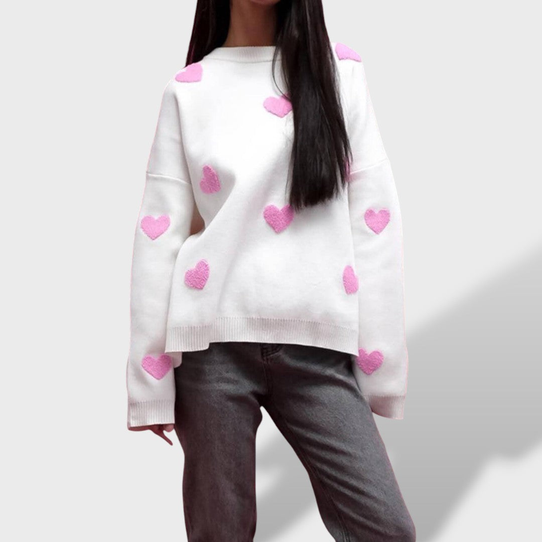 Emma Knitted Heart Sweatshirt