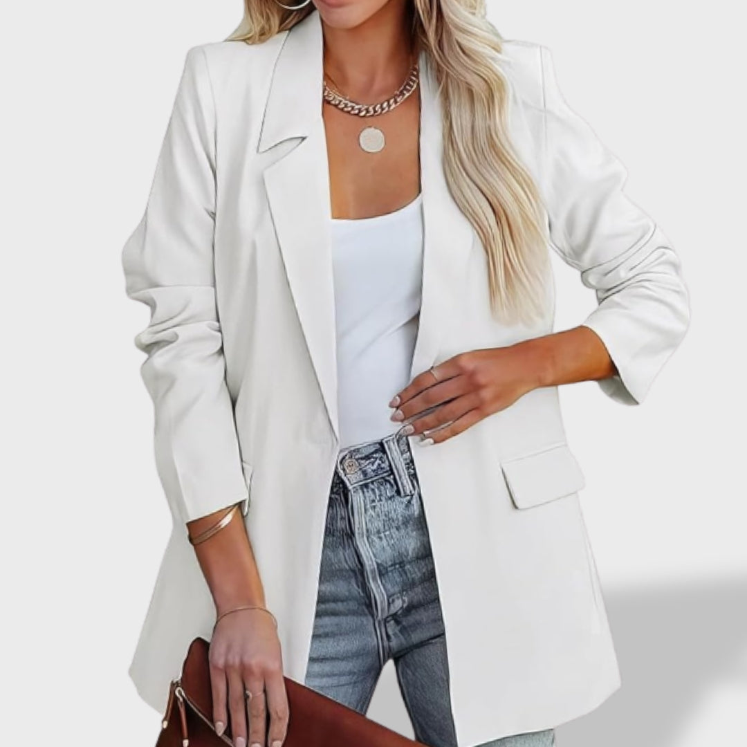Sofía | Elegant women's blazer with front opening and lapel collar.