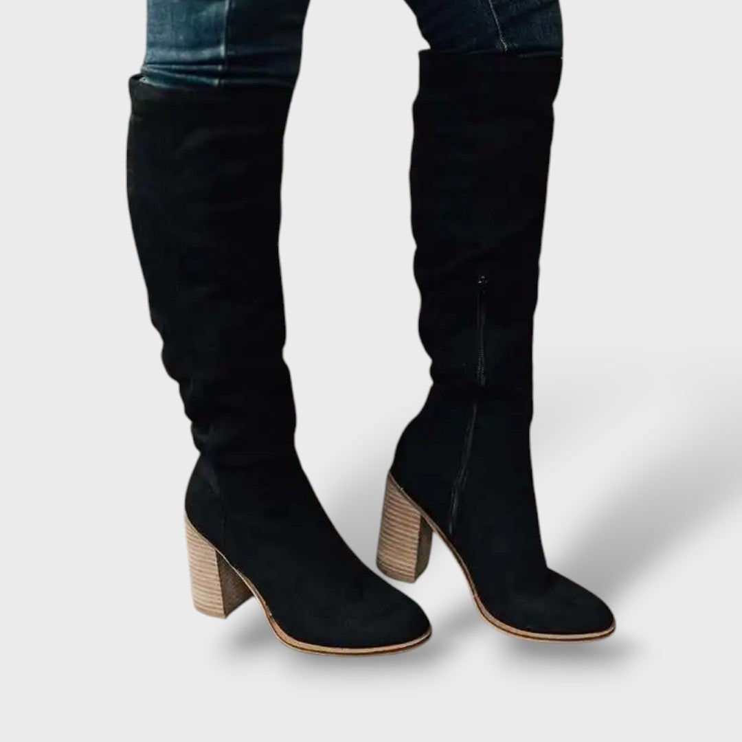 High Heeled Boots with Zipper