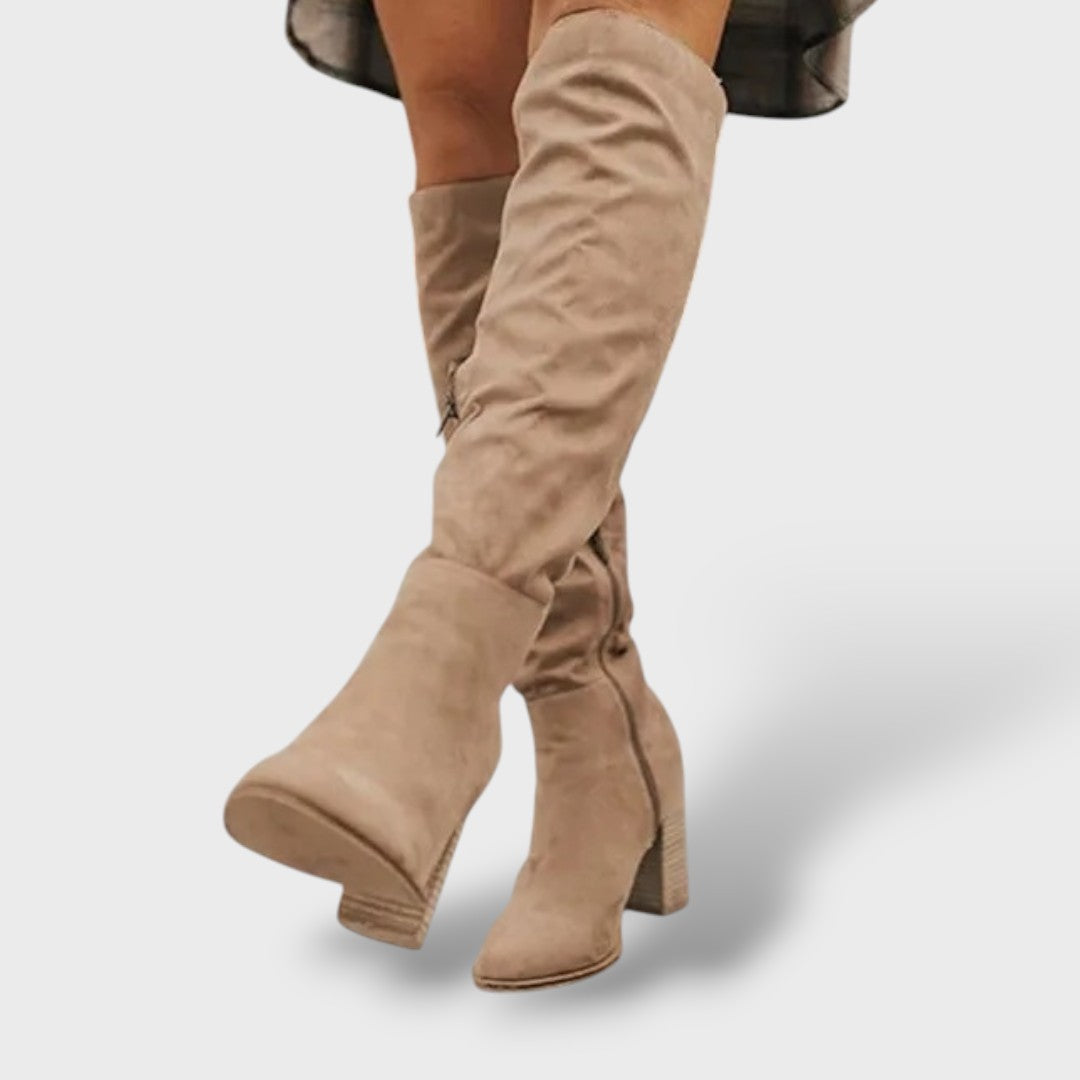 High Heeled Boots with Zipper
