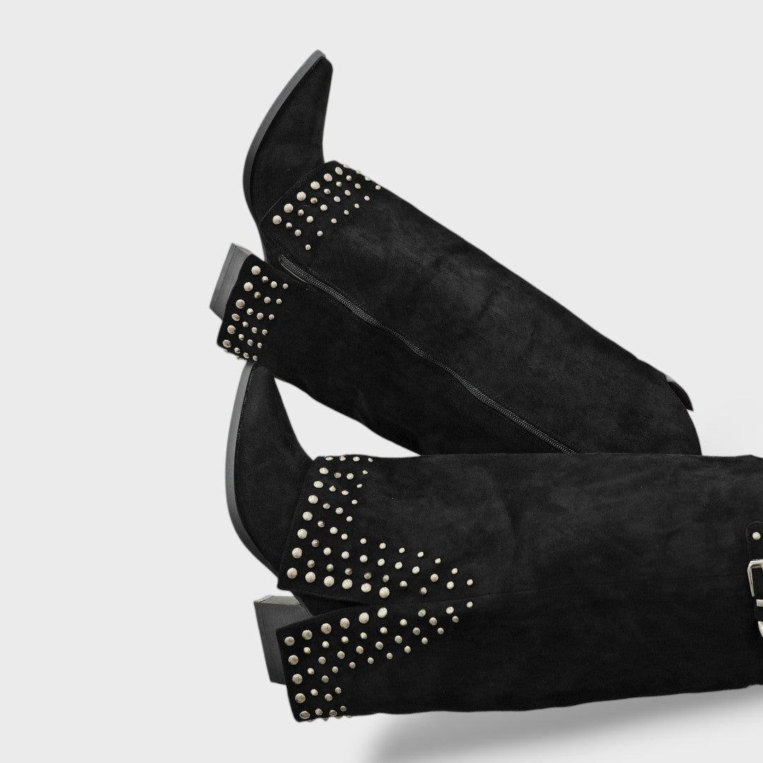 Elegant Studded Heeled Booties