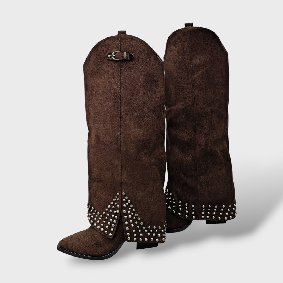 Elegant Studded Heeled Booties