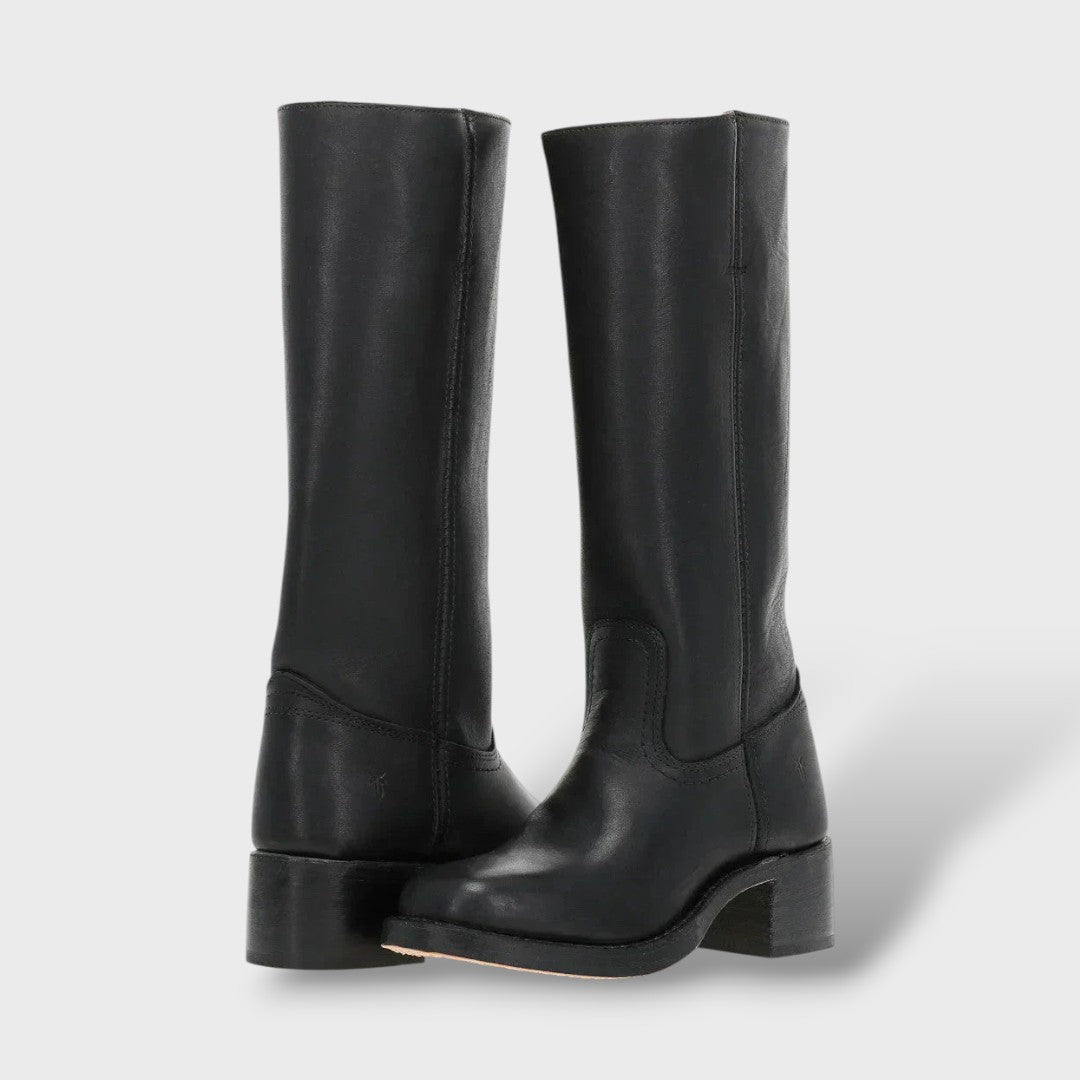 Elegant High Boots with Structured Sole