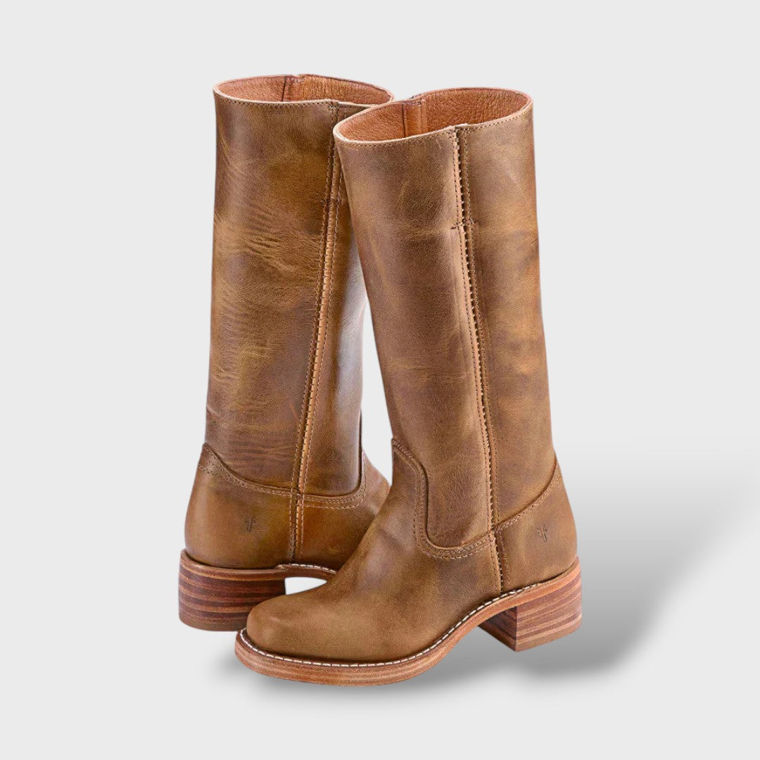 Elegant High Boots with Structured Sole