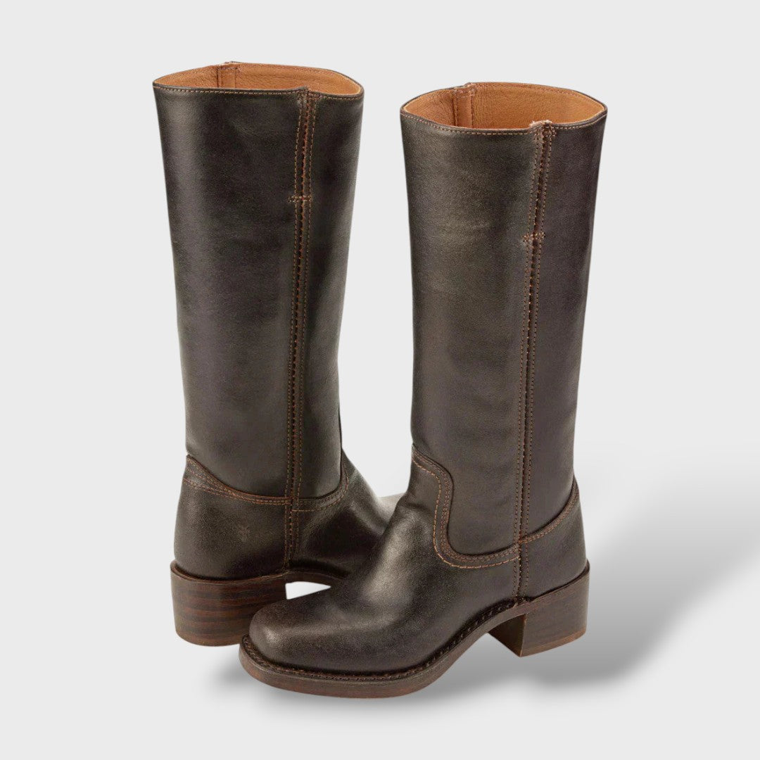Elegant High Boots with Structured Sole