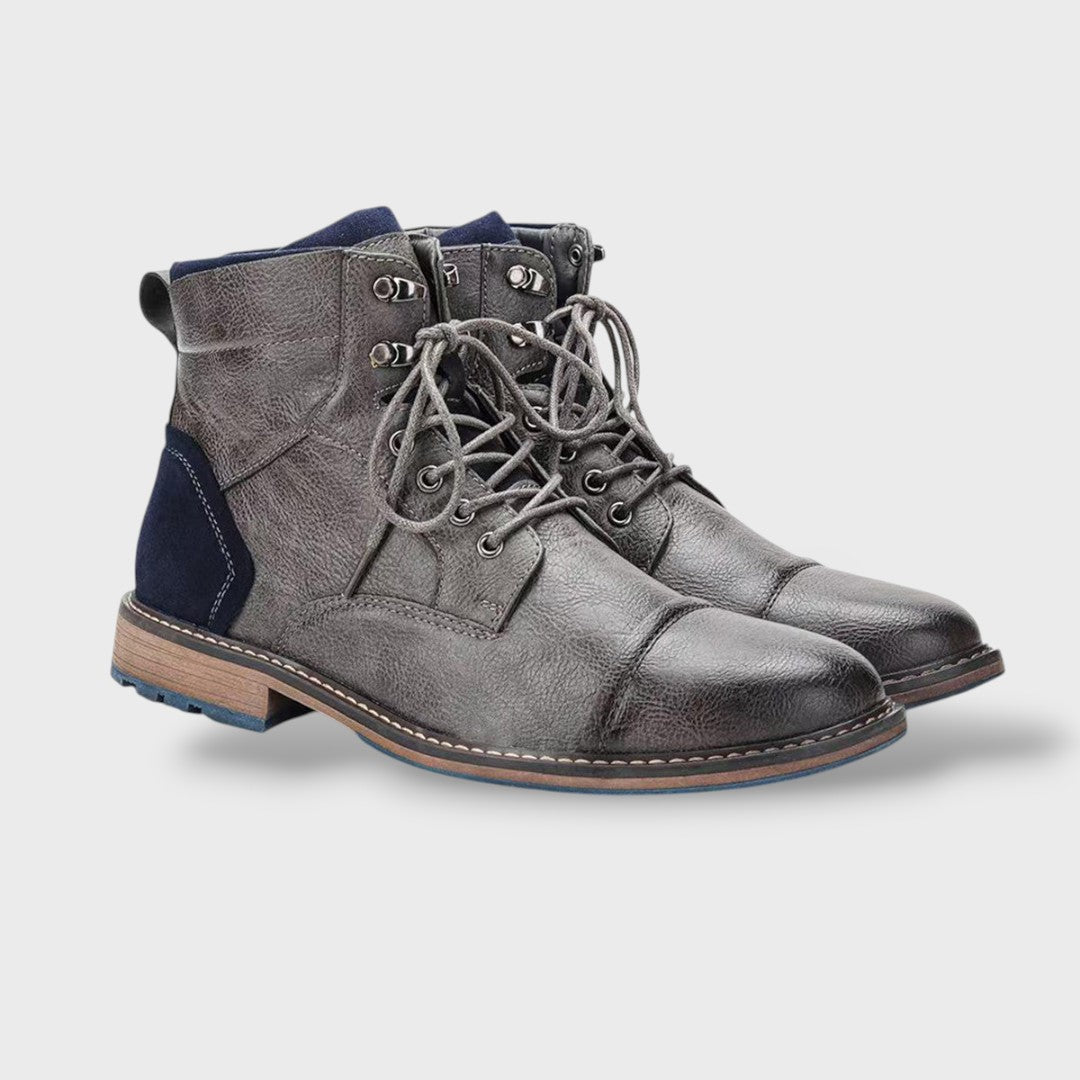 Vintage Leather Ankle Boots for Men