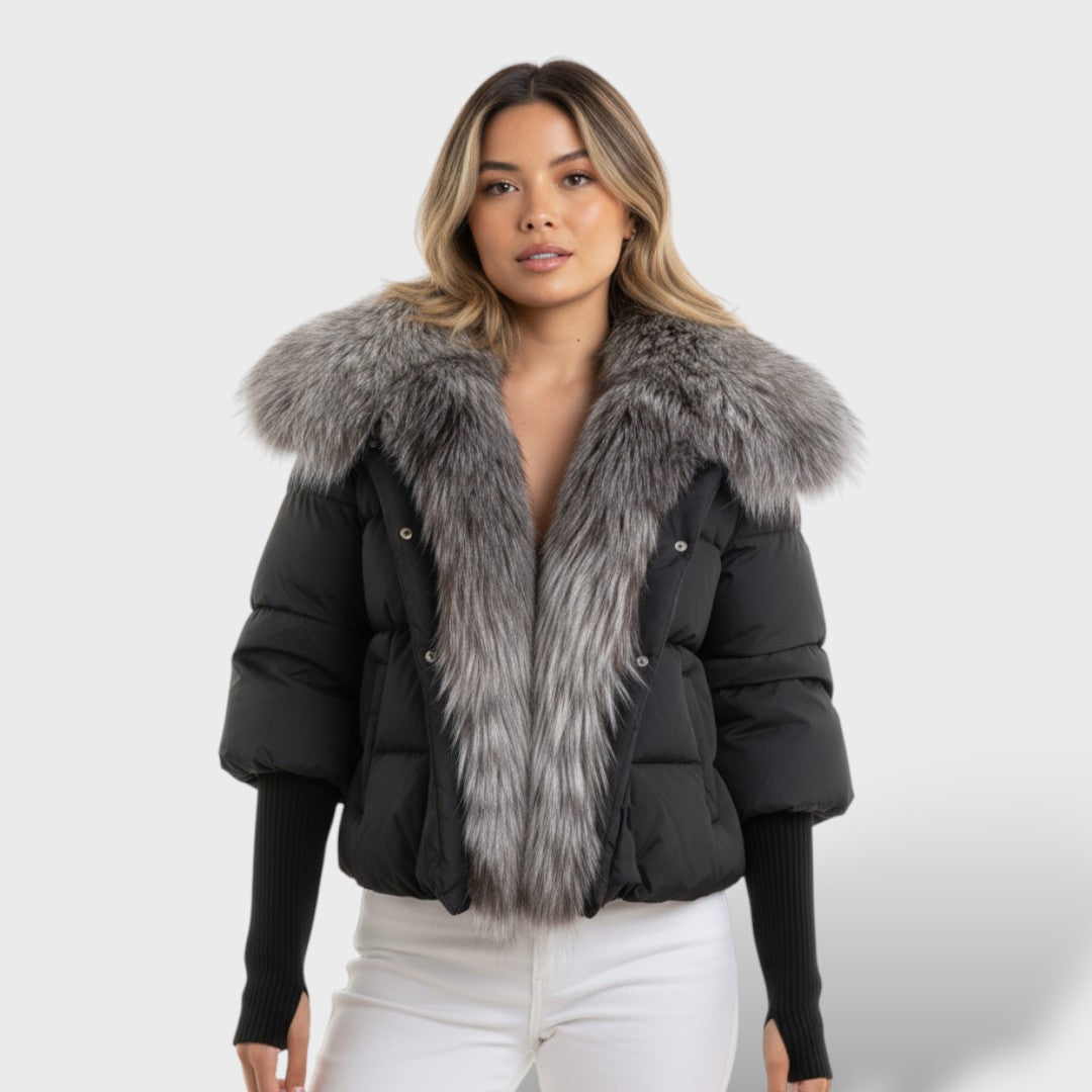 Padded Jacket with Faux Fur Collar
