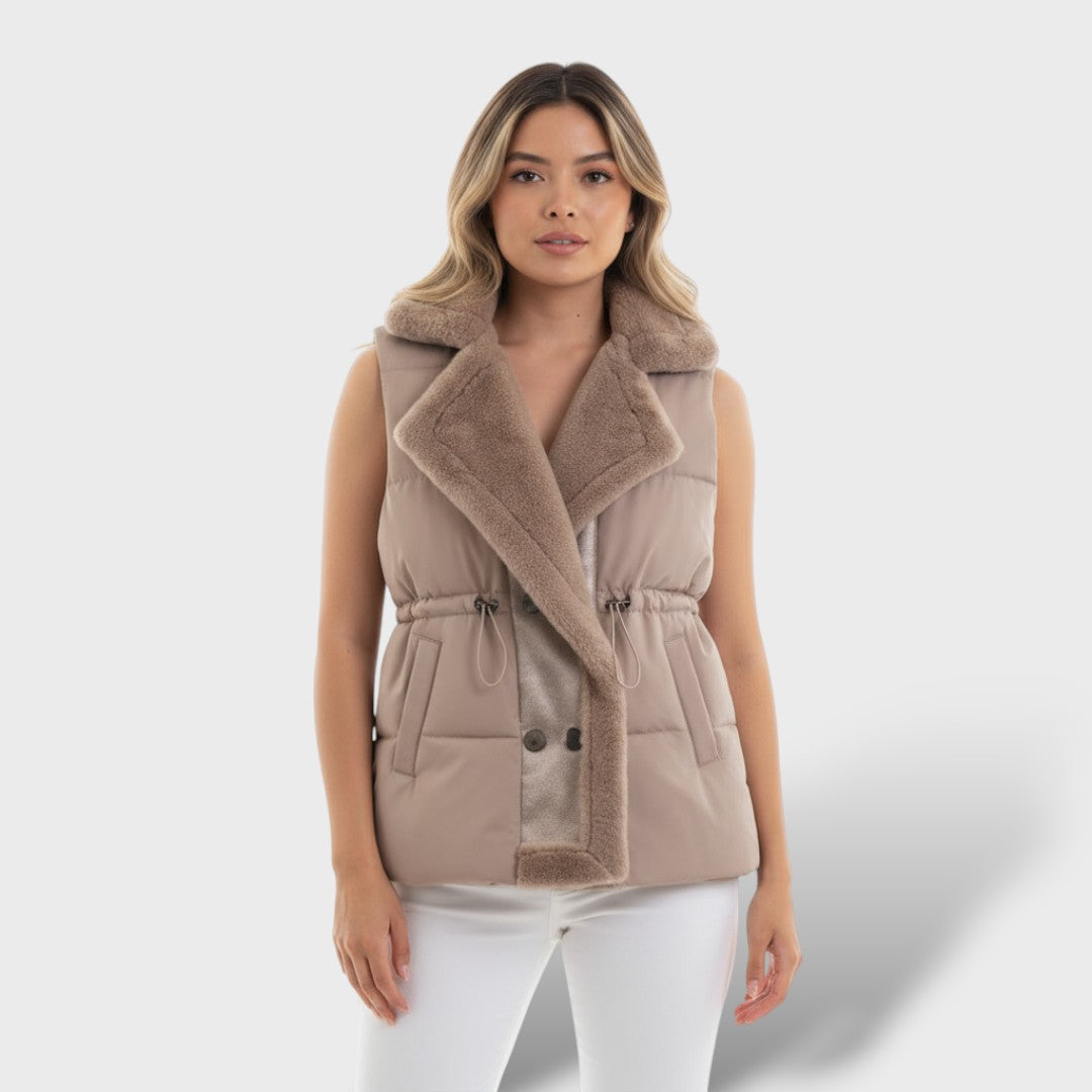 Elegant Padded Vest for Women with Adjustable Waist