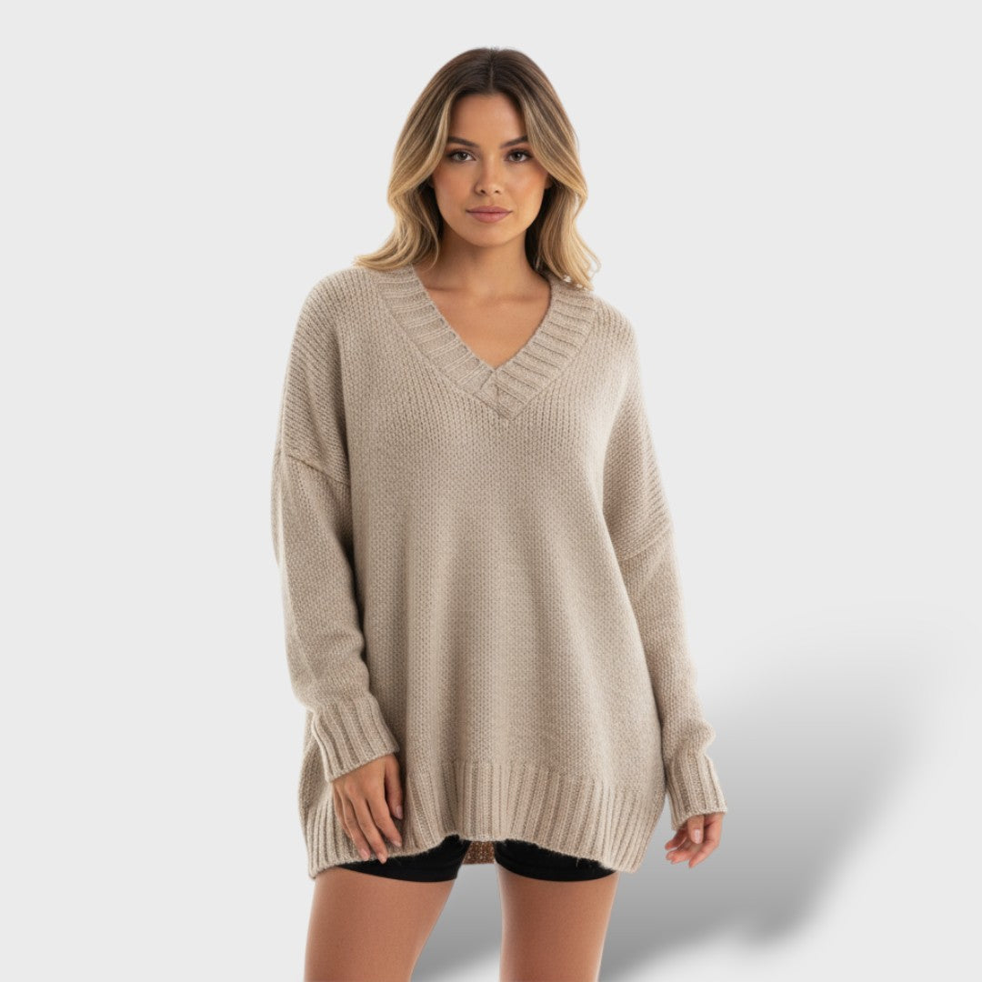 Soft Knit Sweater for Women with V-Neck