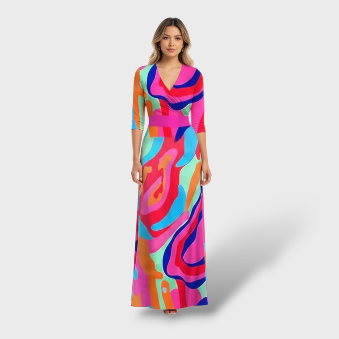 Elegant long floral luxury dress