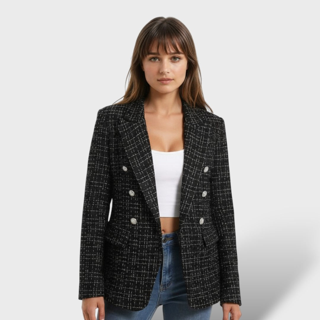 Elegant Thick Tweed Blazer for Women
