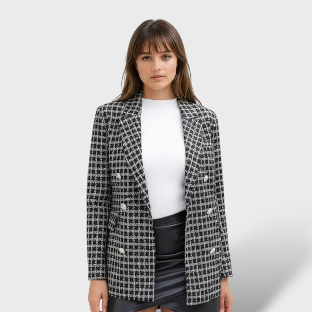 Elegant Thick Tweed Blazer for Women