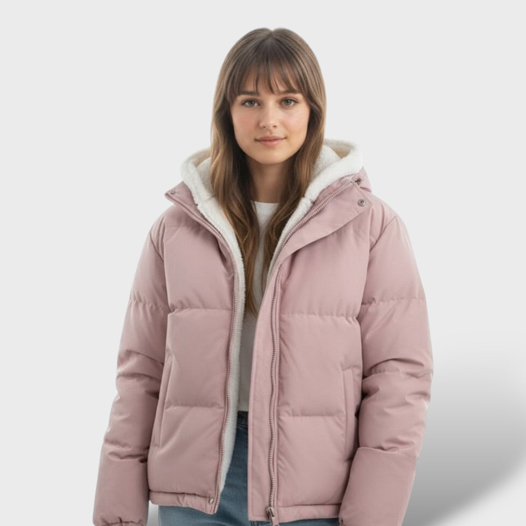 Warm Winter Jacket for Women with Zipper