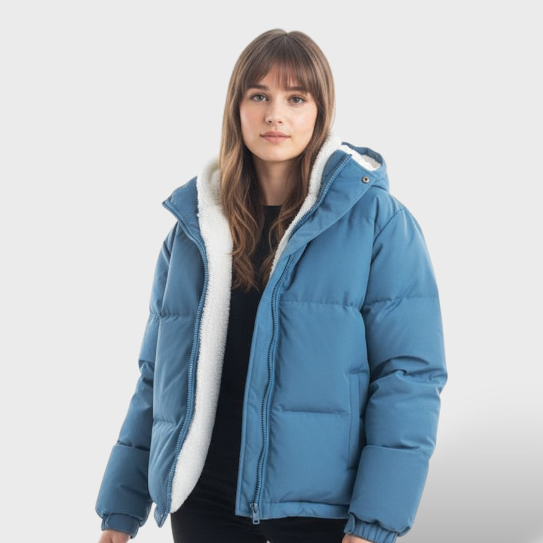 Warm Winter Jacket for Women with Zipper