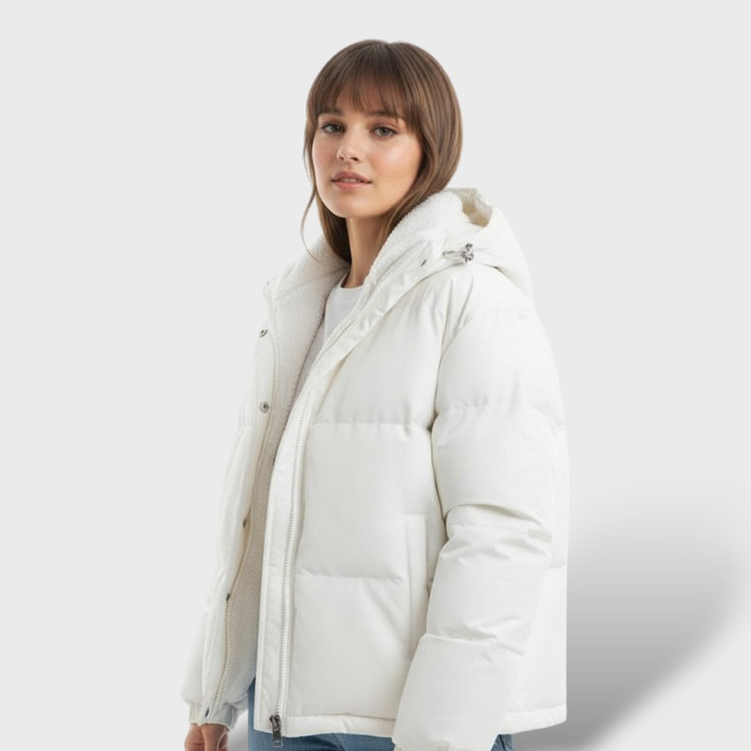 Warm Winter Jacket for Women with Zipper