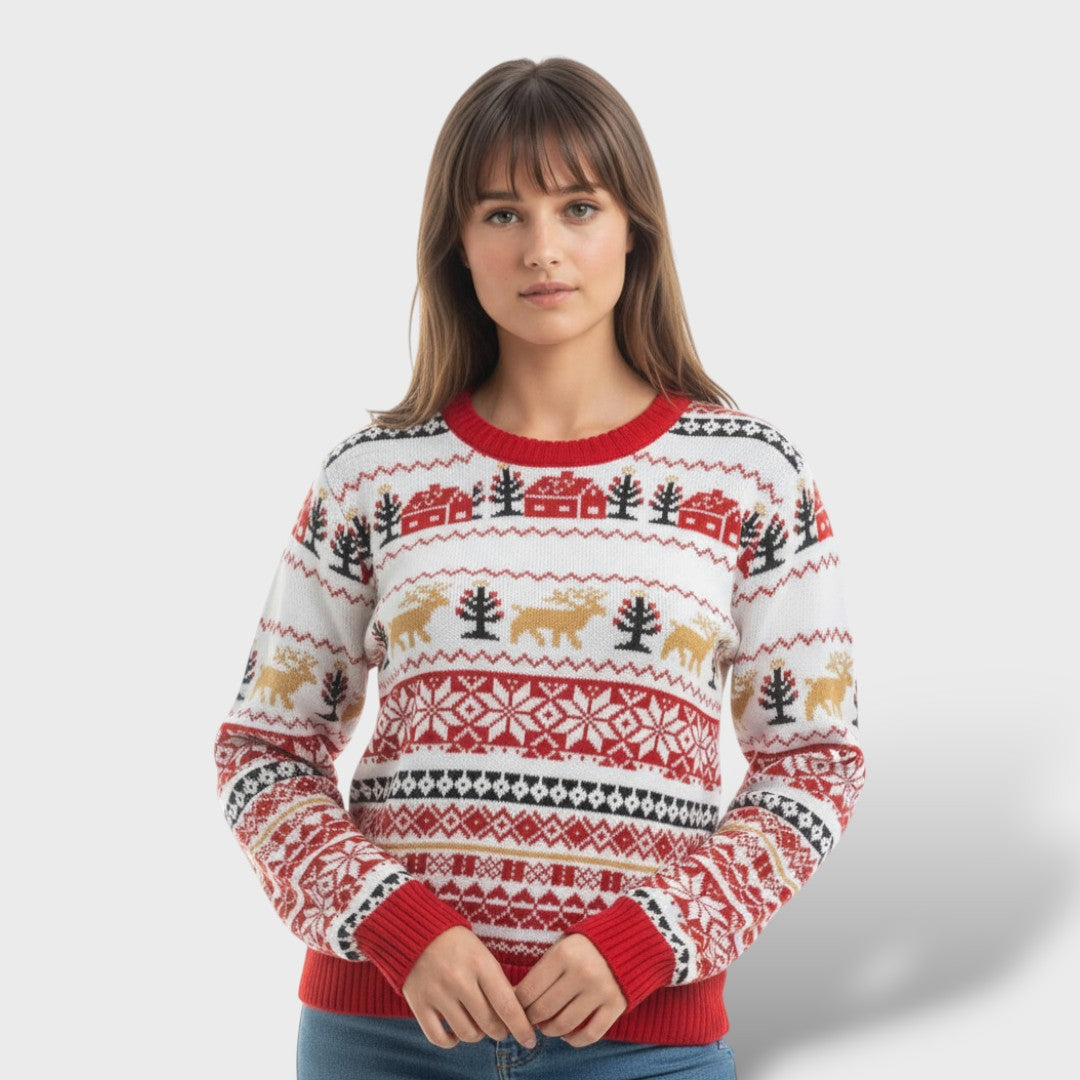 Women's Warm Christmas Moose Sweater