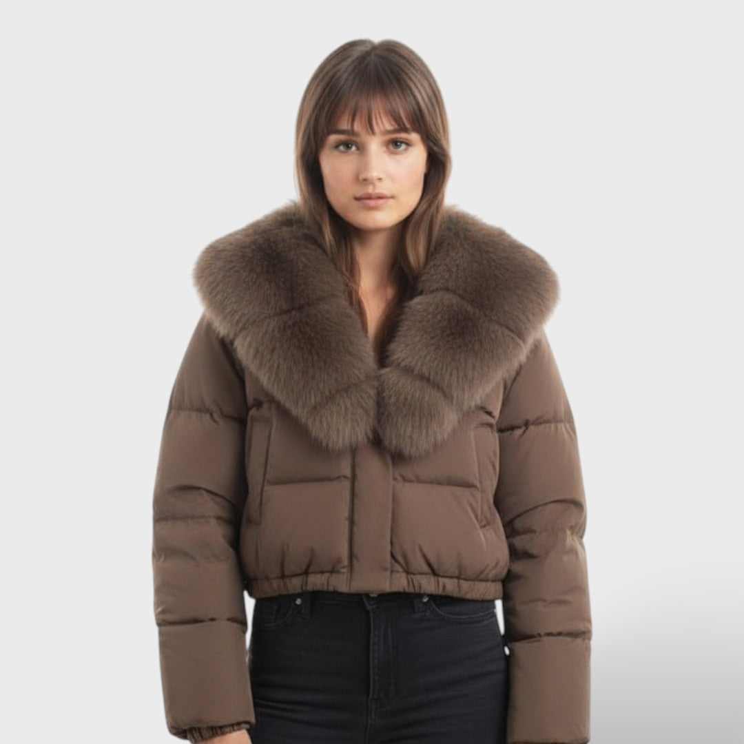Winter Jacket for Women with Faux Fur Collar