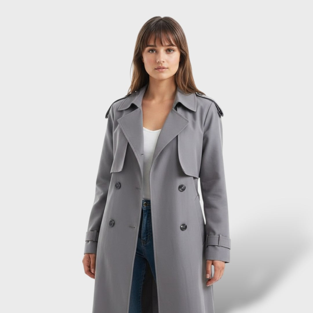 Elegant Long Trench Coat for Ladies