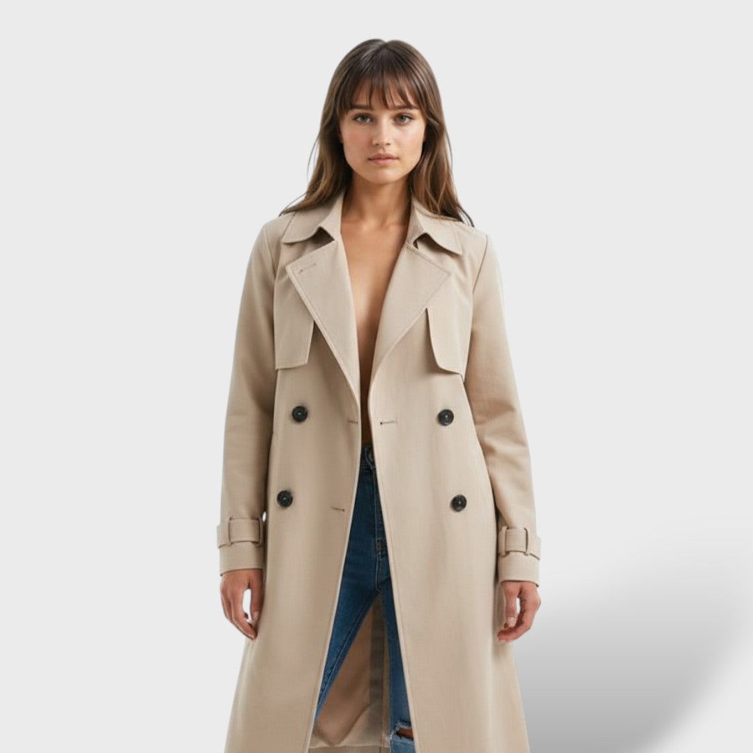 Elegant Long Trench Coat for Ladies