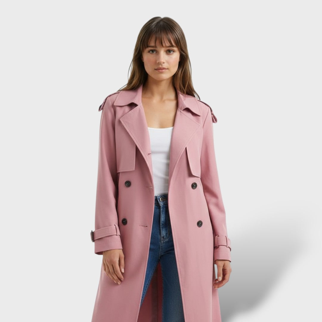 Elegant Long Trench Coat for Ladies