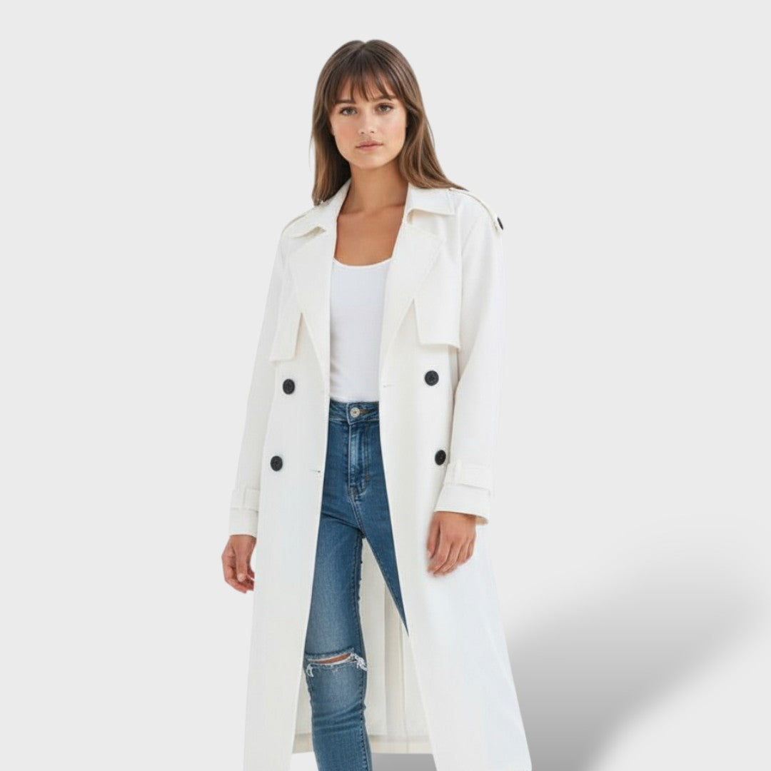 Elegant Long Trench Coat for Ladies