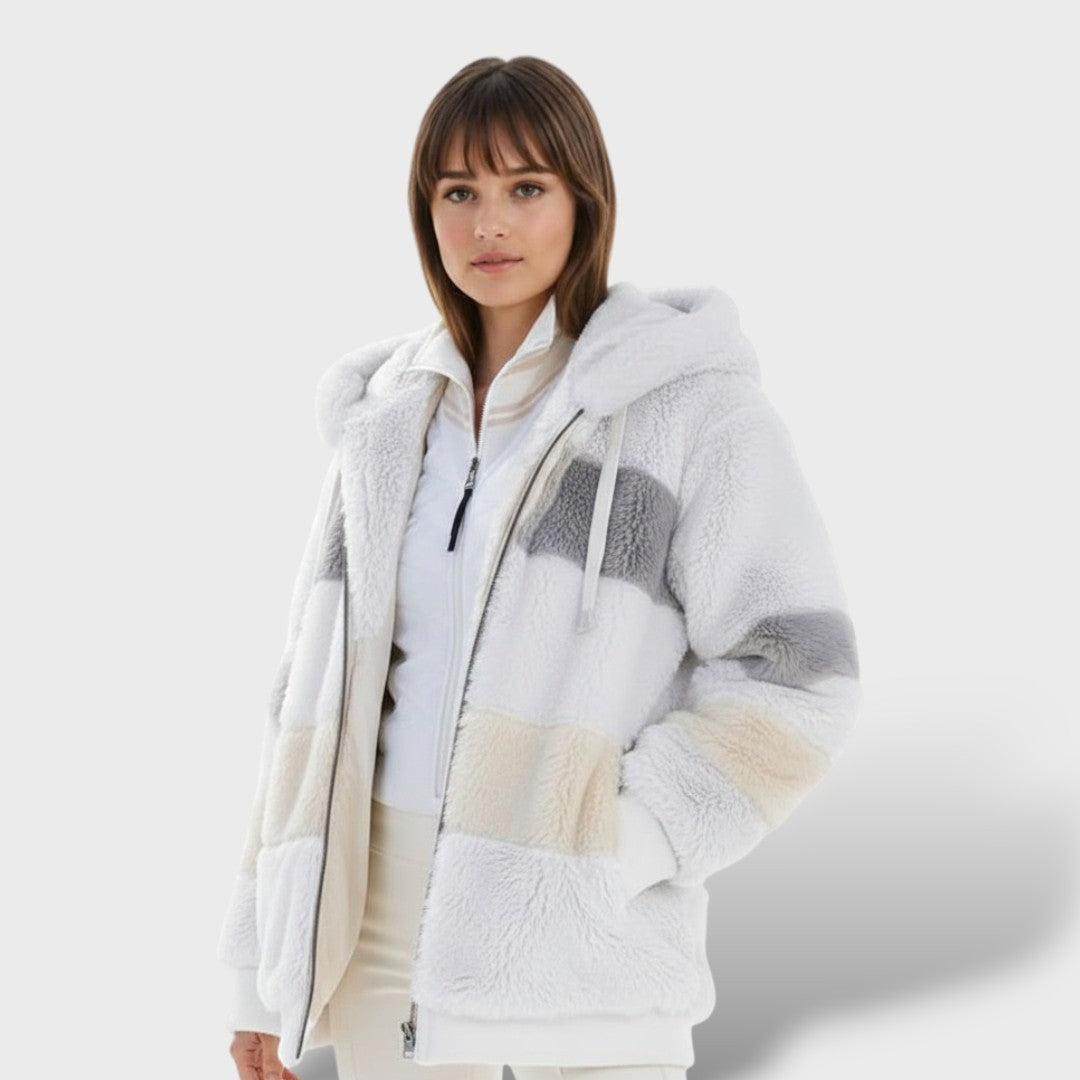 Winter Jacket with Hood and Zipper for Women