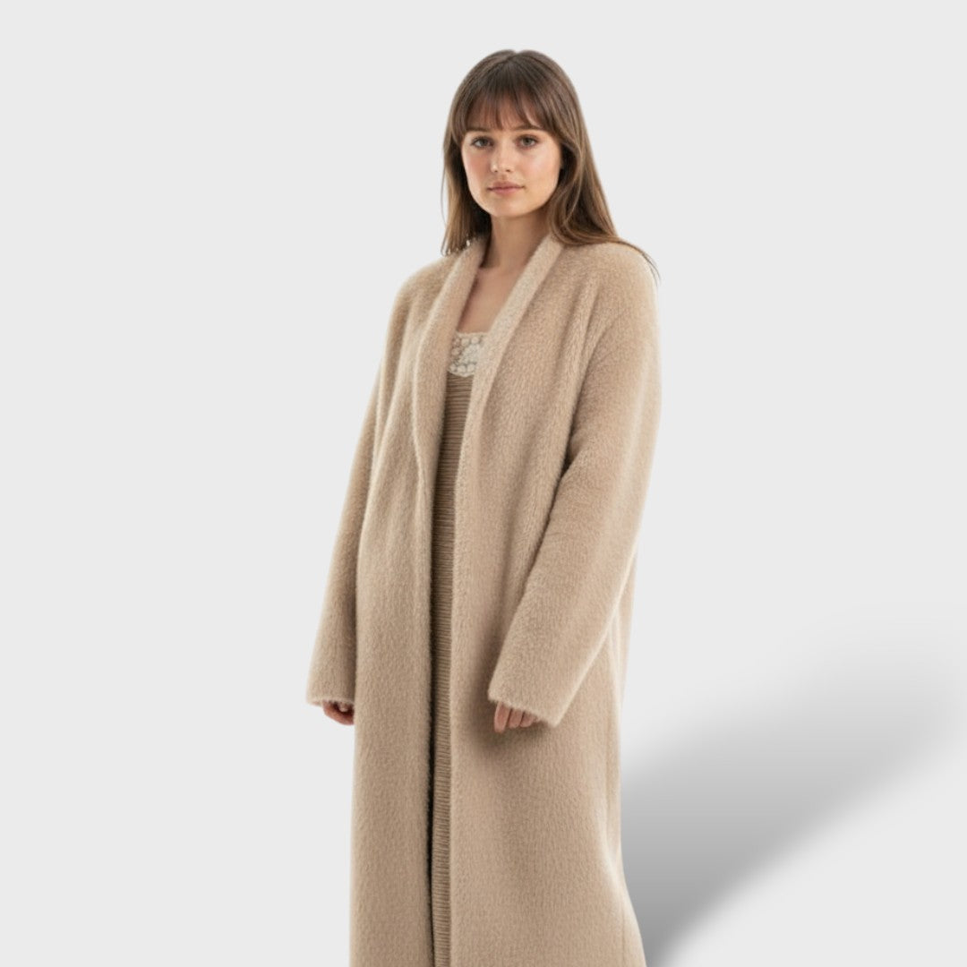 Luxe Long Cashmere Coat for Ladies