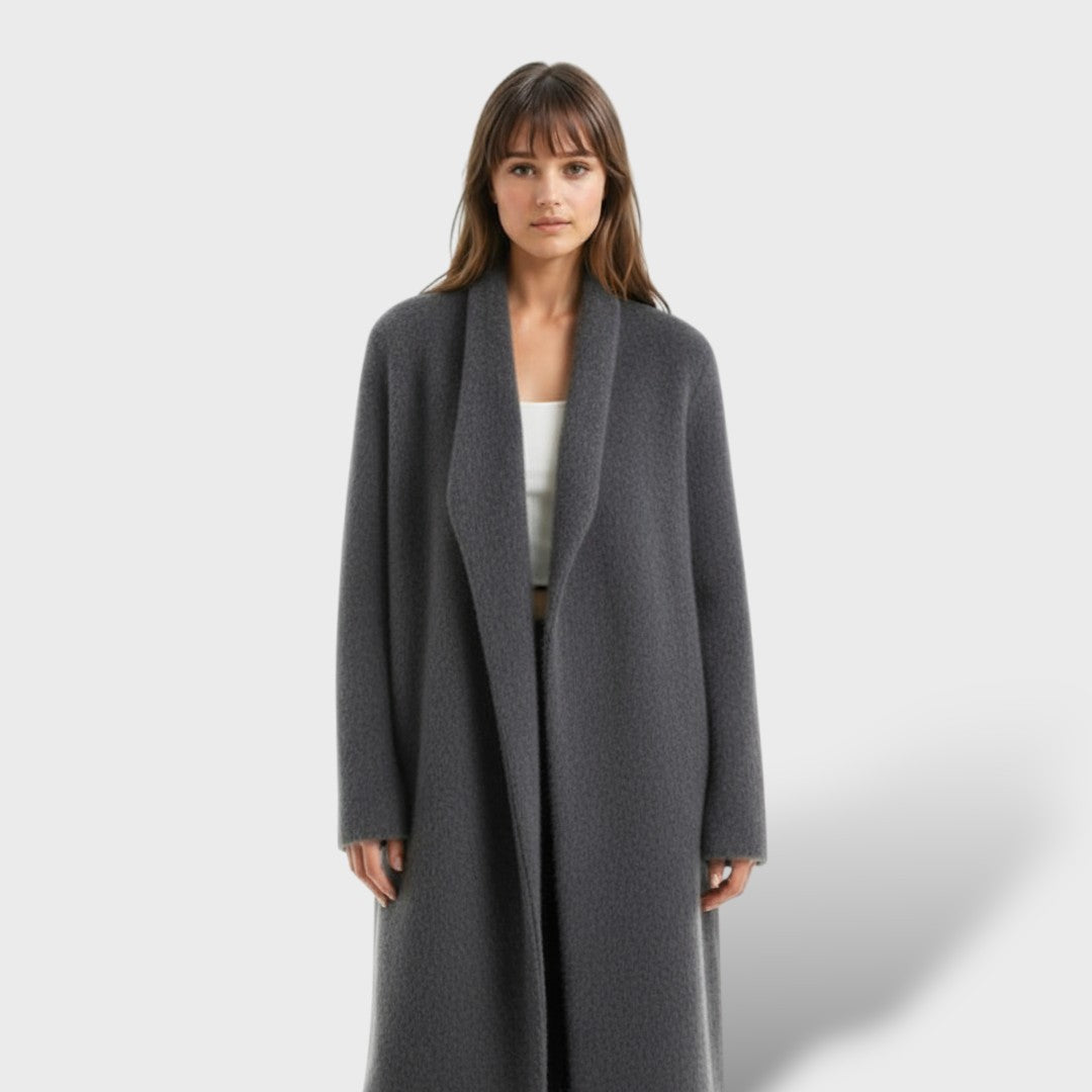 Luxe Long Cashmere Coat for Ladies