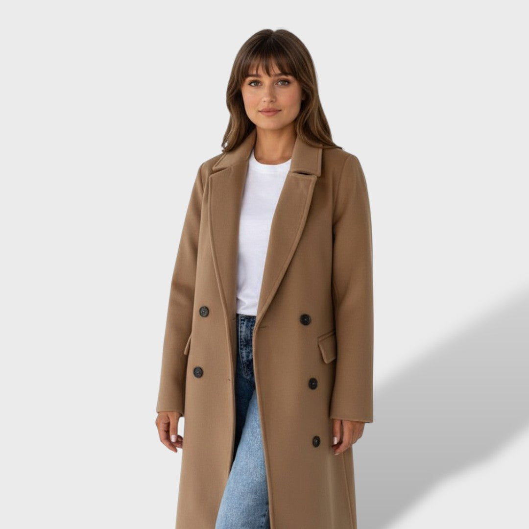 Long Women's Coat Double-Breasted