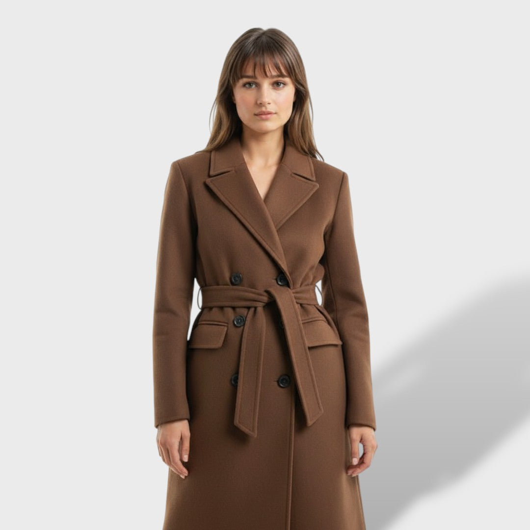 Long Women's Coat Double-Breasted