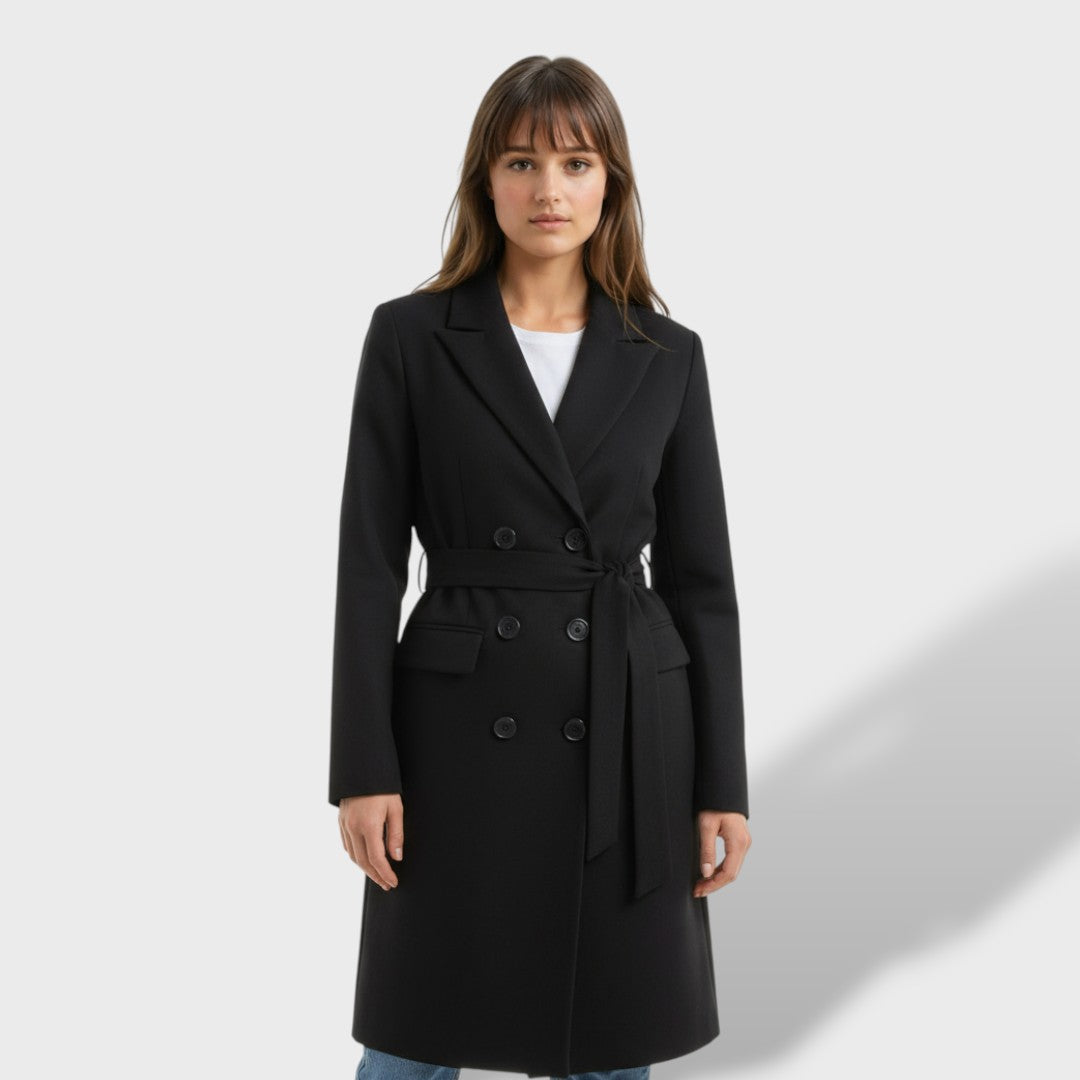 Long Women's Coat Double-Breasted