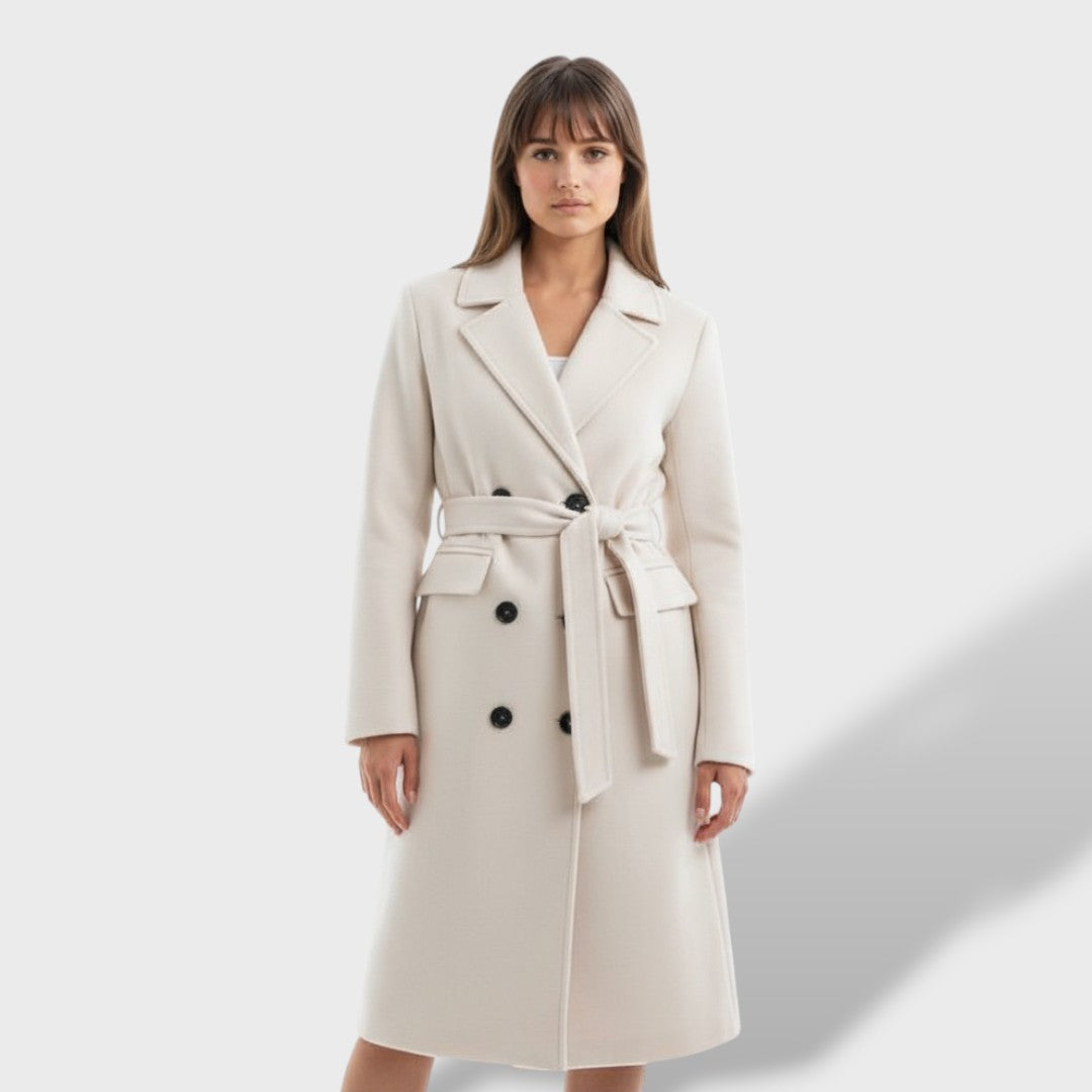 Long Women's Coat Double-Breasted