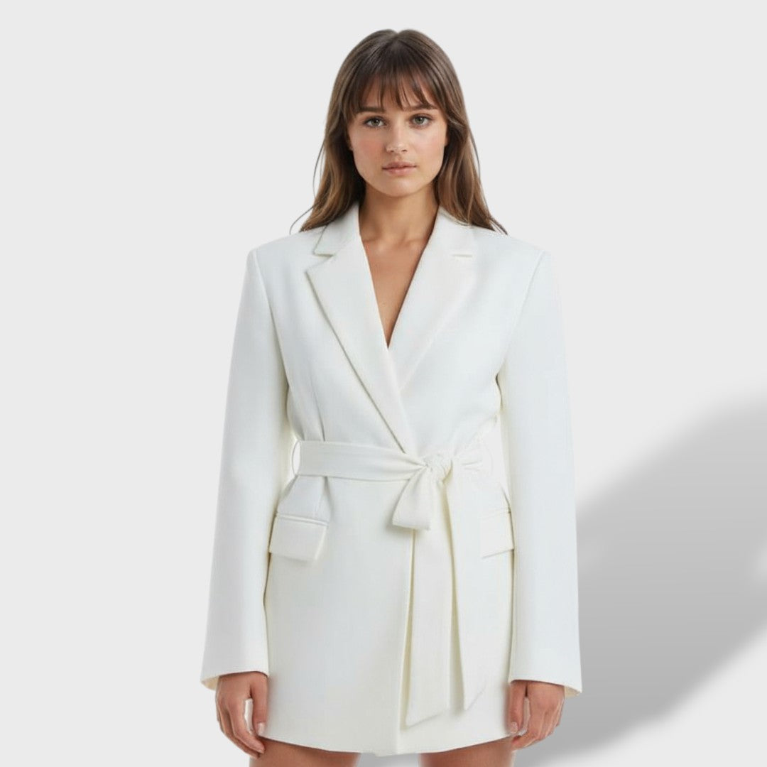 Chic Tailored Belted Women's Blazer