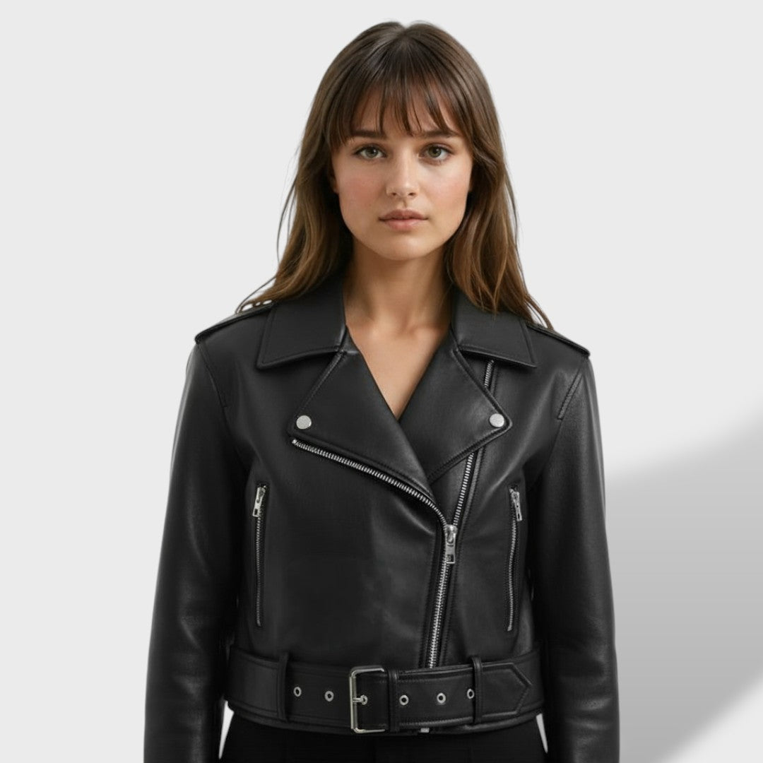Women's Oversized Faux Leather Biker Jacket