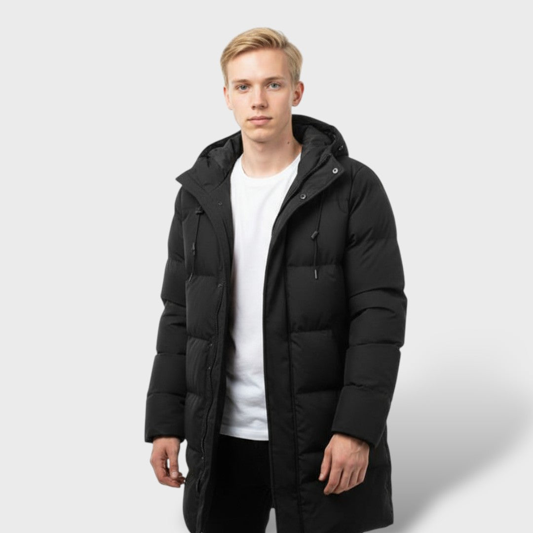 Long Men's Winter Coat Water-Repellent