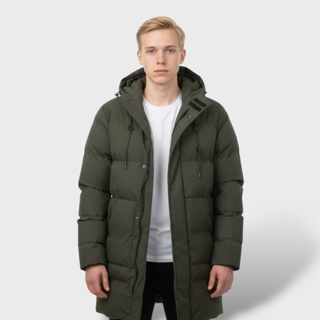 Long Men's Winter Coat Water-Repellent
