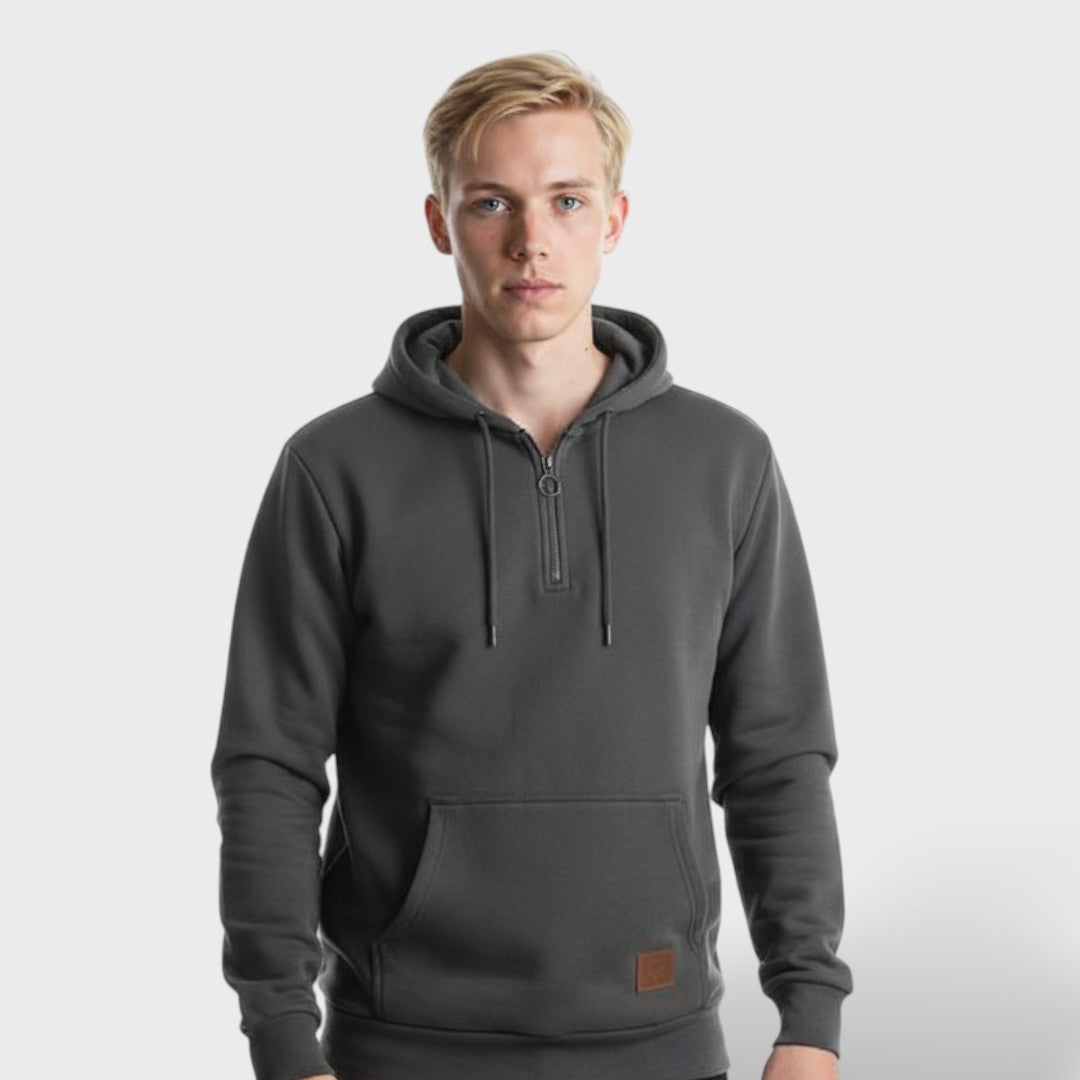 Classic Hoodie for Men with Half Zip