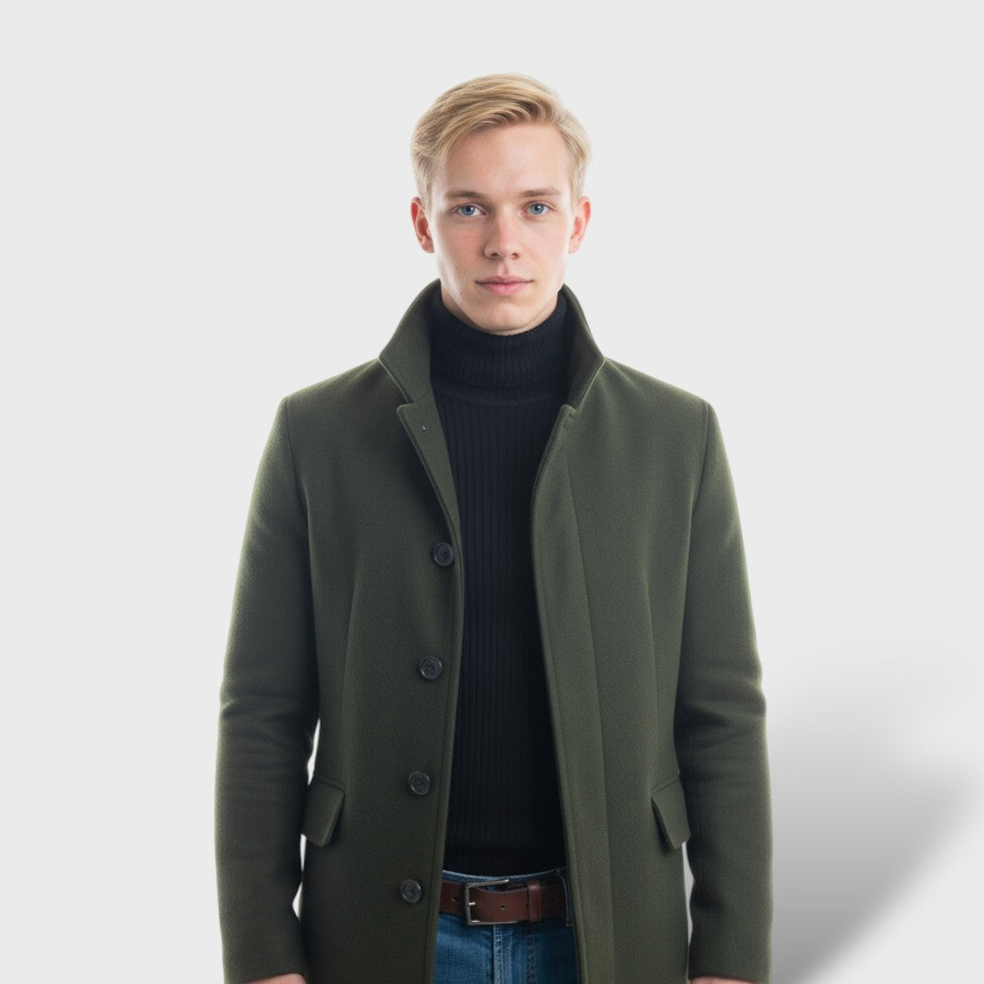 Luxury Slim Fit Wool Coat for Men