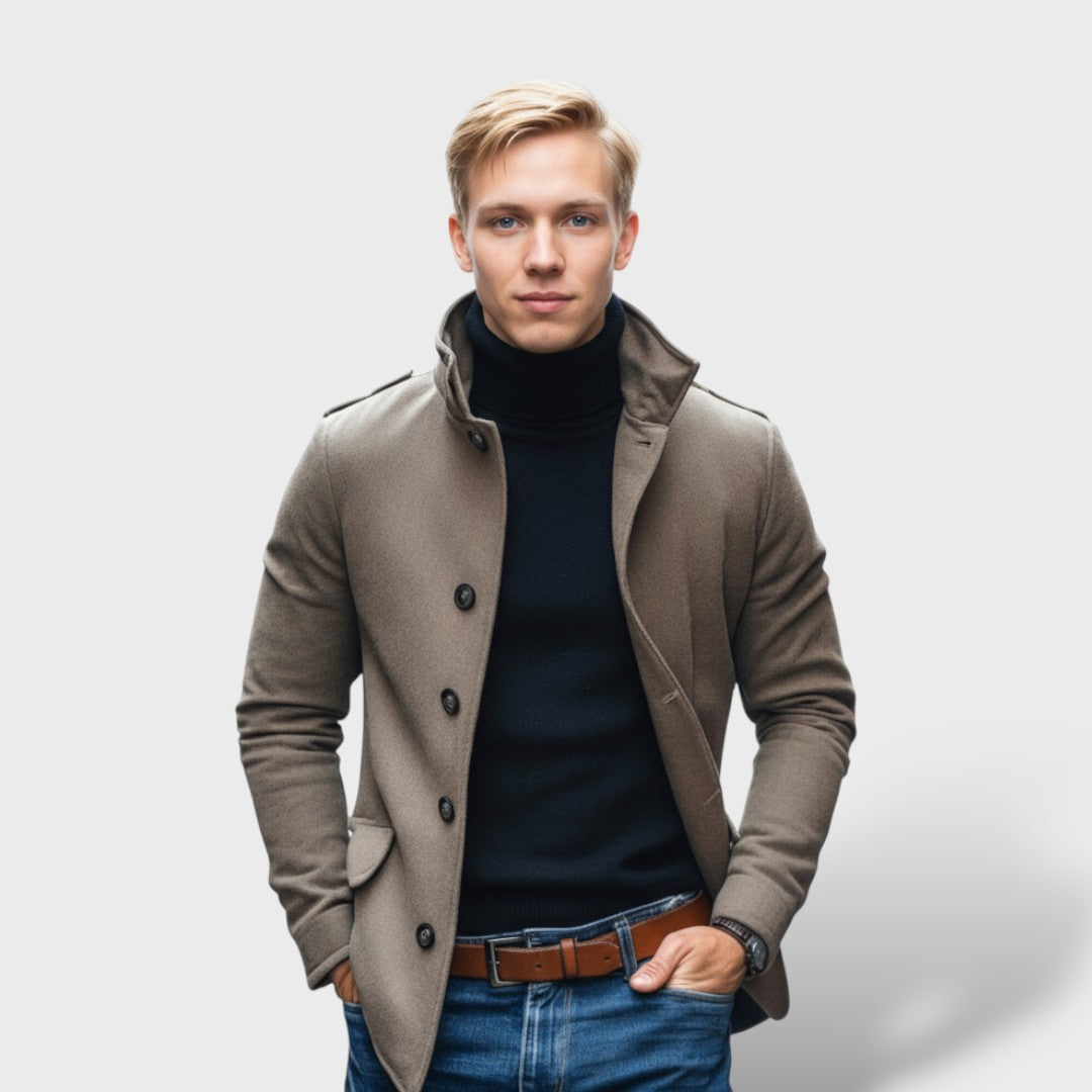Luxury Slim Fit Wool Coat for Men