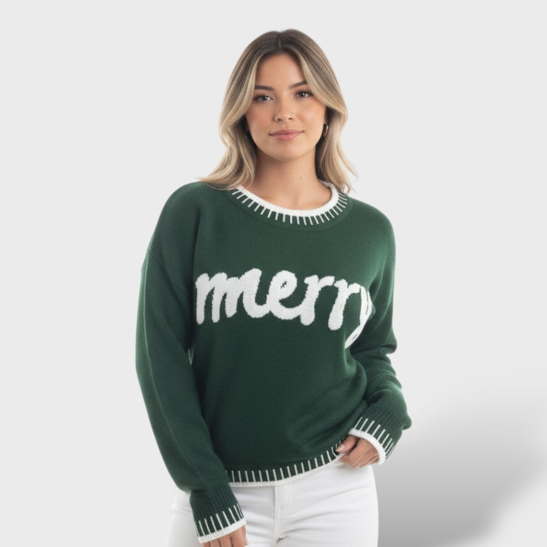 Women's Warm Printed Christmas Sweater