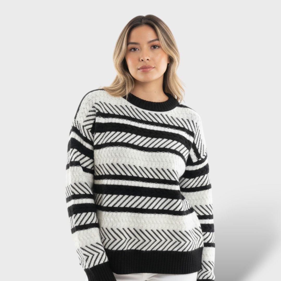Modern Christmas Striped Sweater for Women