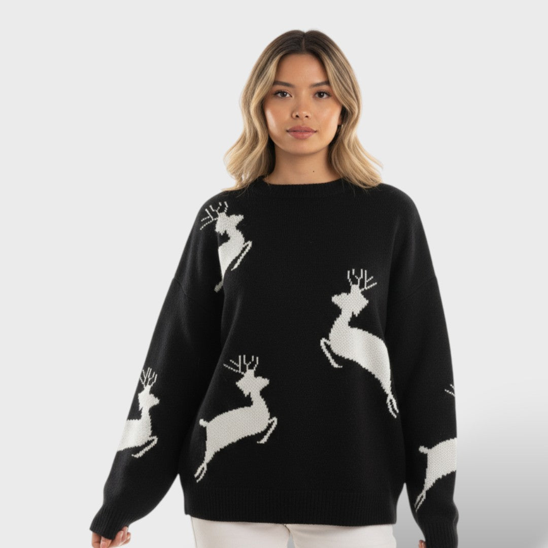 Unisex Oversized Christmas Sweater Deer