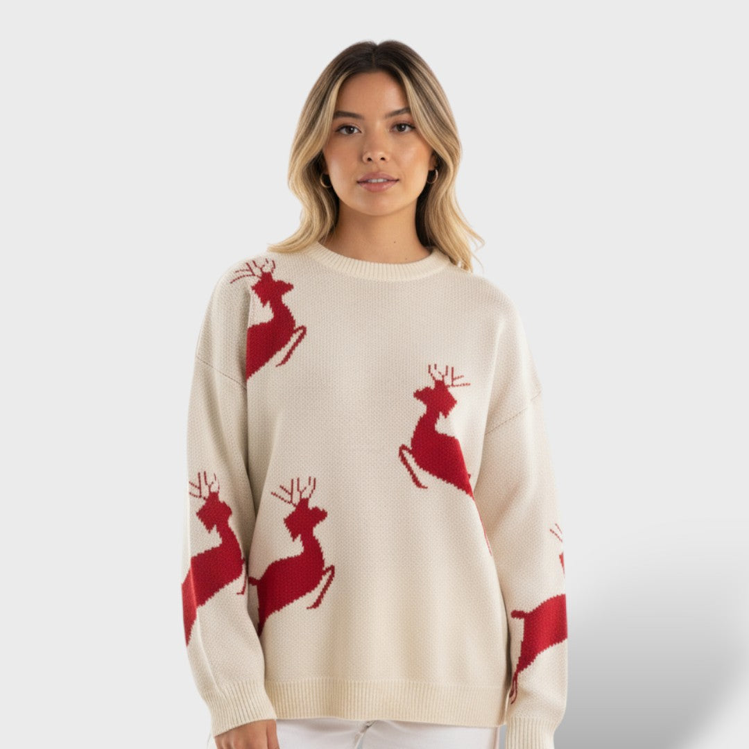 Unisex Oversized Christmas Sweater Deer