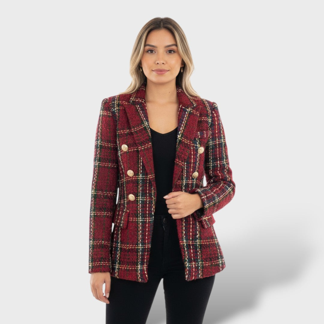 Elegant Checked Blazer for Women