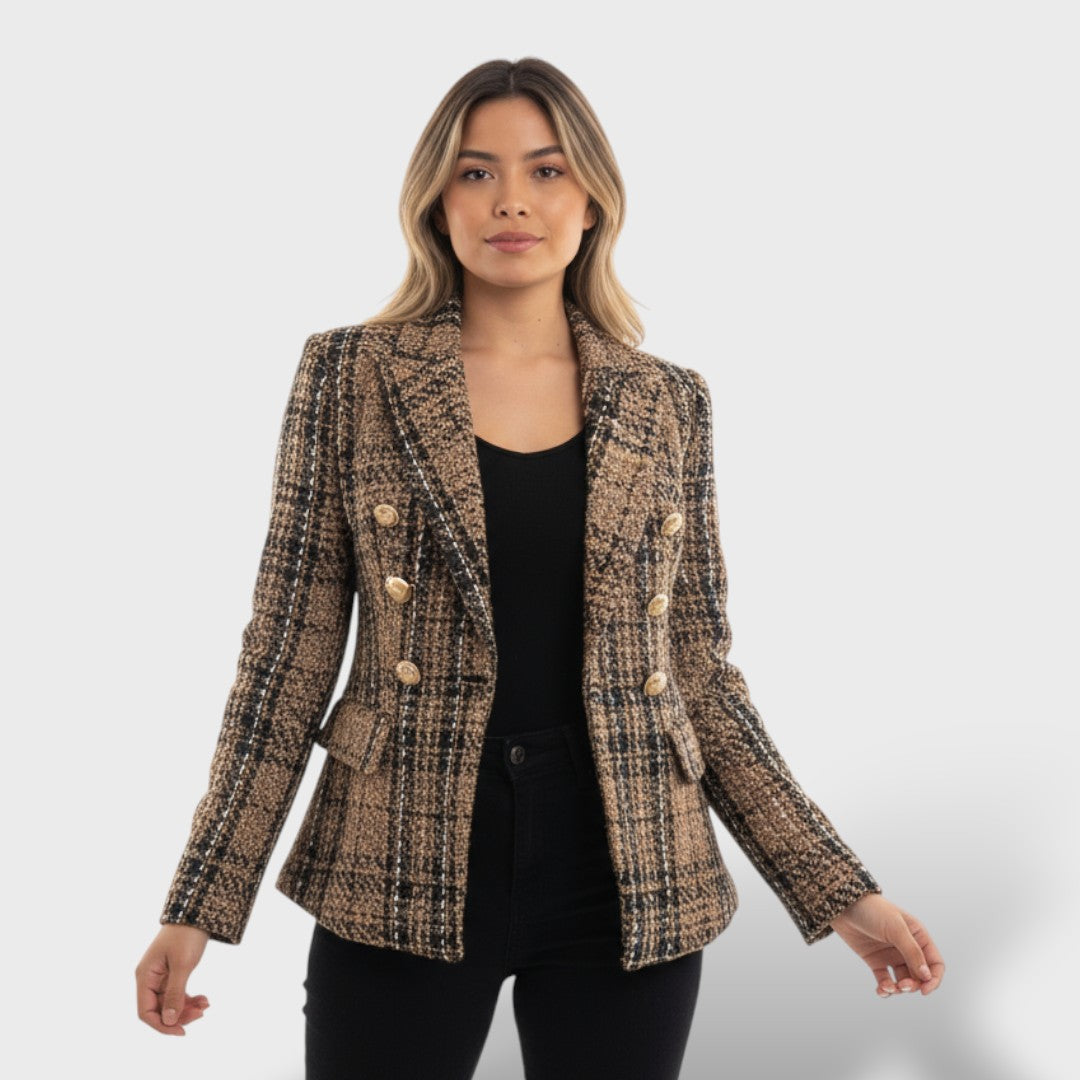 Elegant Checked Blazer for Women